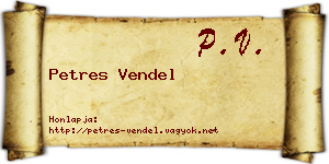 Petres Vendel névjegykártya